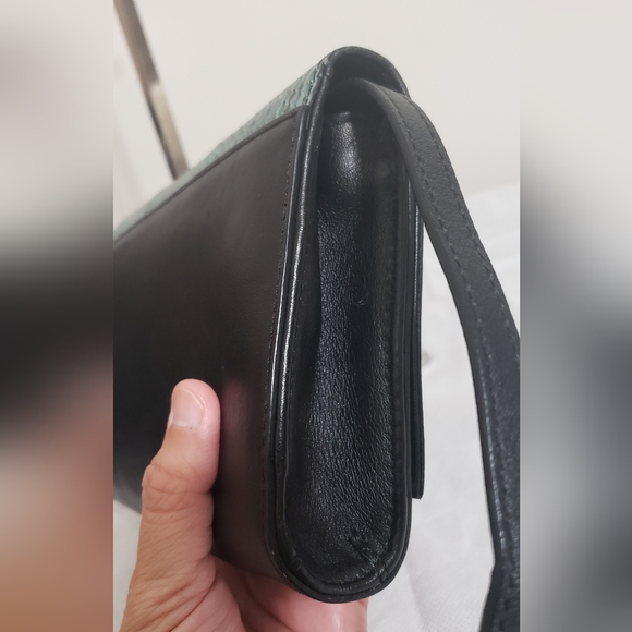 MCM Crossbody Black & Turquoise Reptile Leather Bag - Picture 7 of 14